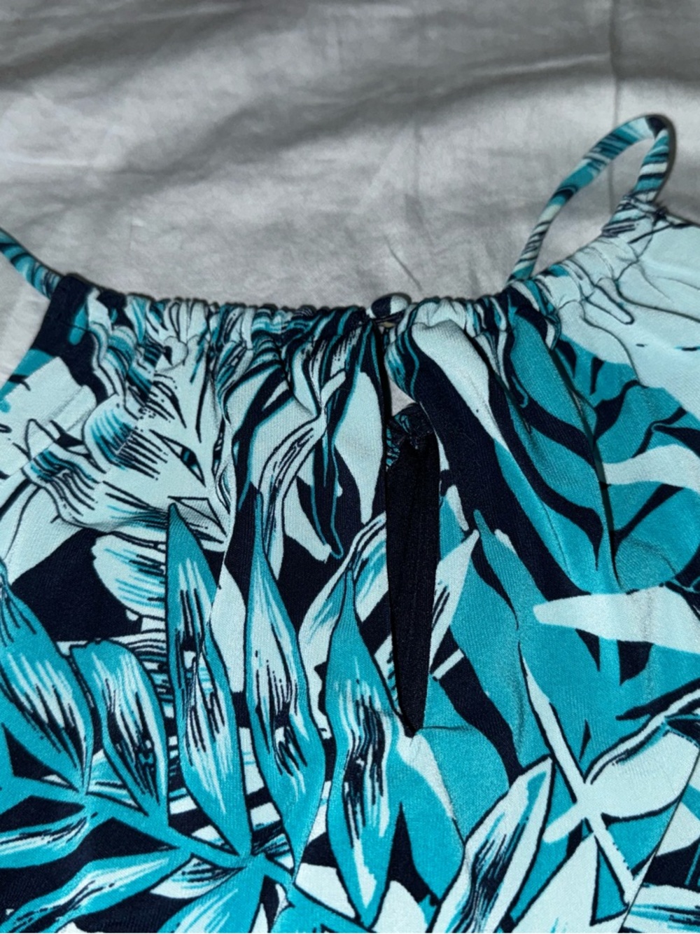 Roz & Ali Blue Tropical Print Maxi Dress - Picture 9 of 10
